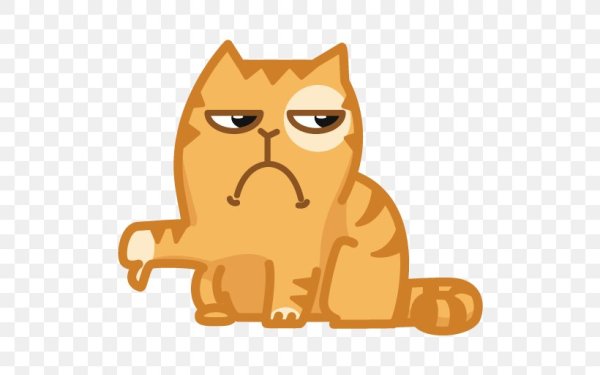 Задумчивый кот стикер