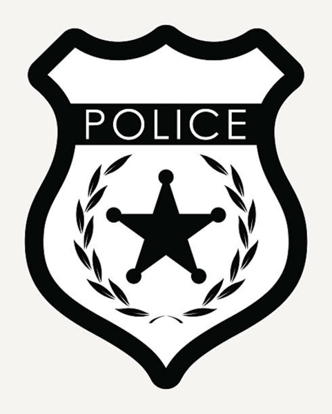 Значок полиции черно белый
