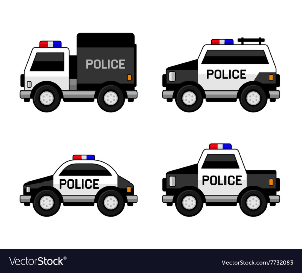 Полиция машина черно белая