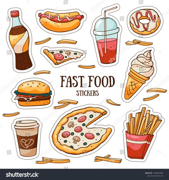 Наклейки для фаст фуда