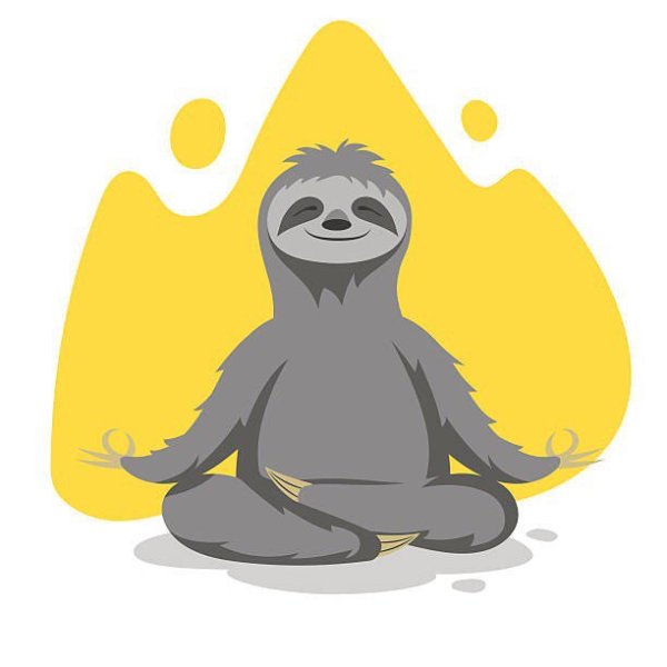 Мультяшный ленивца спит