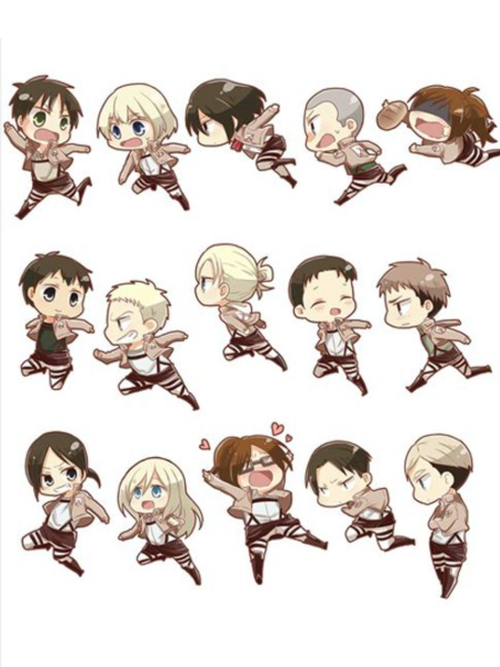 Аниме чибики атака титанов