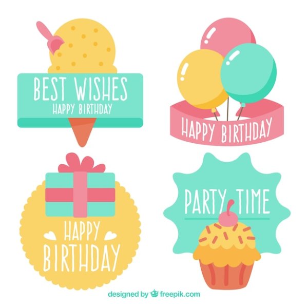 Наклейки "день рождения"