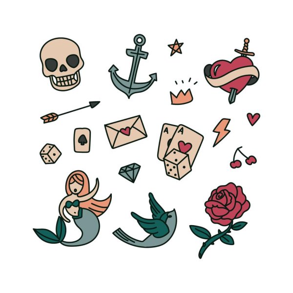 Мини тату одскул для пальцев