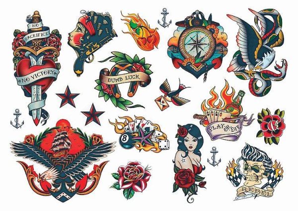 Тату в стиле олдскул