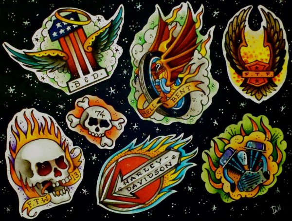 Наклейки в стиле Олд скул