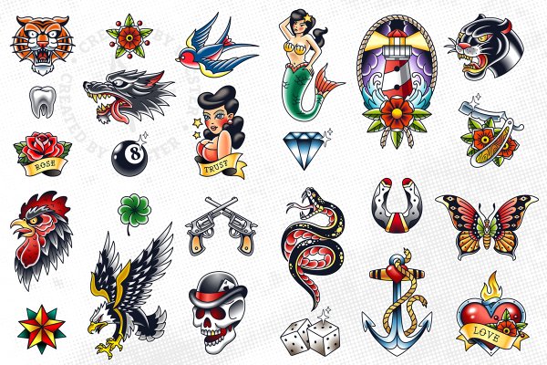 Тату олдскул эскизы