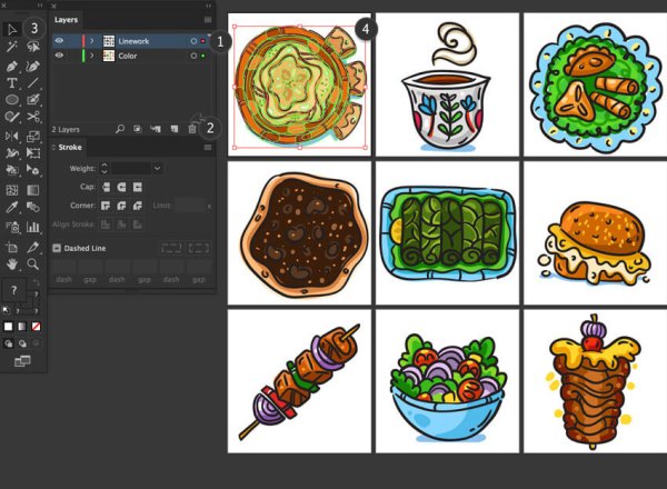 Стикеры в иллюстраторе