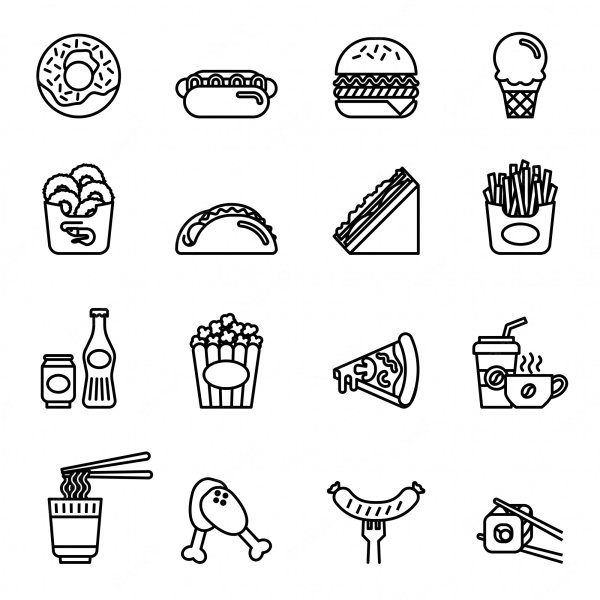 Паттерн фаст фуд вектор