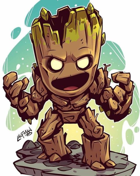 Набор стикеров «ракета и Грут»