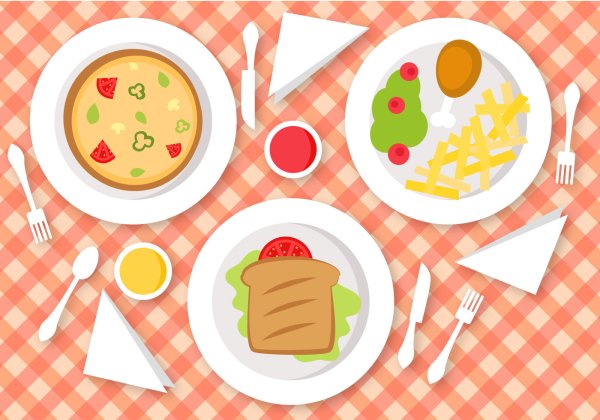 Обед вектор