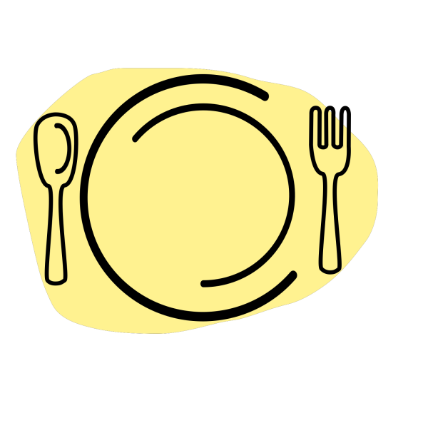 Тарелка с вилкой