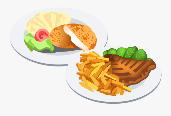 Векторная еда в тарелке