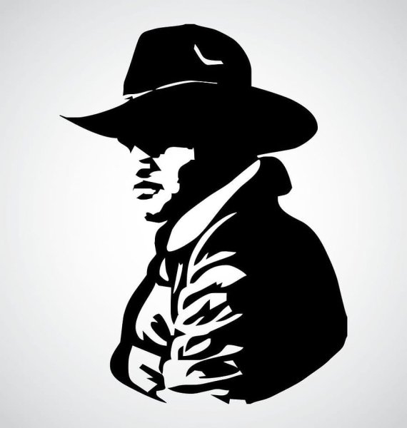 Силуэт мужчины в шляпе