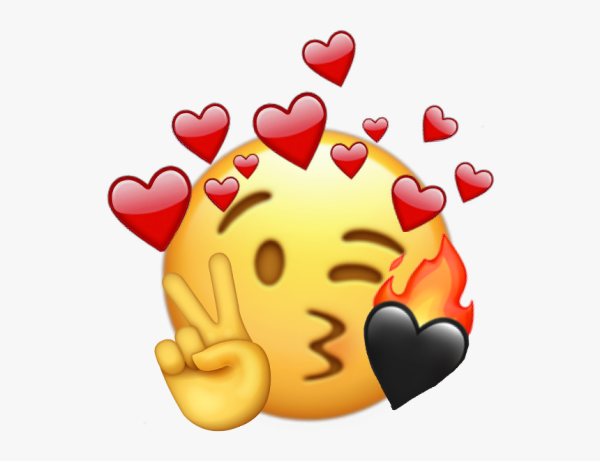 Стикер Смайл с сердечками