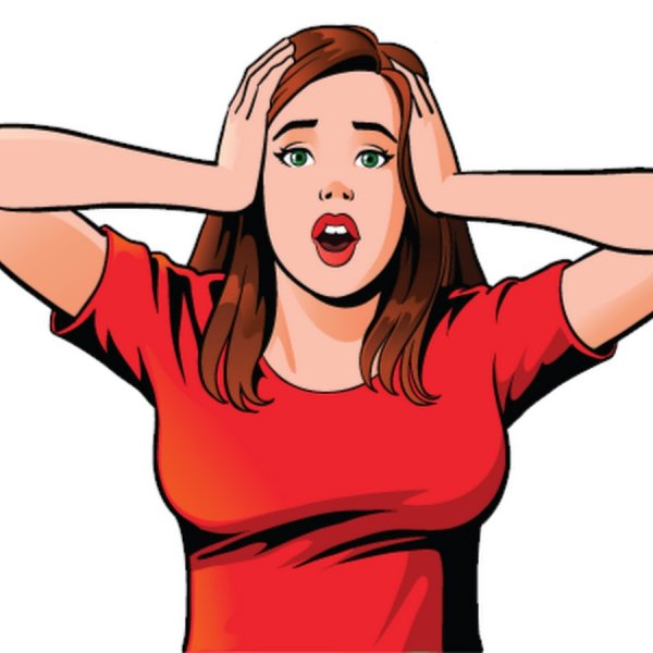 Девушка в шоке без фона