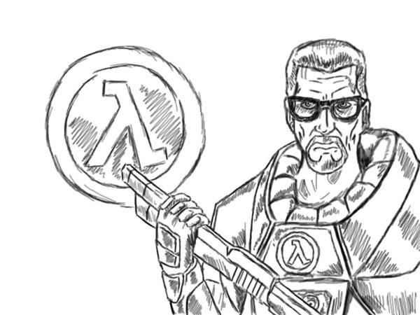 Гордон Фримен раскраска