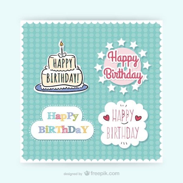 Надпись Happy Birthday для скрапбукинга