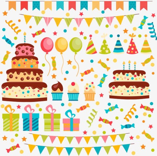 Детский день рождения вектор