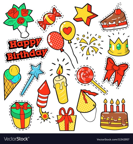 Наклейки "день рождения"