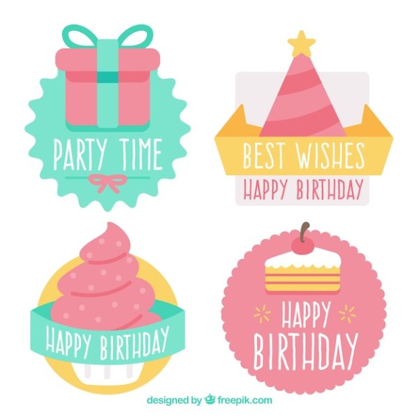 Наклейки "день рождения"