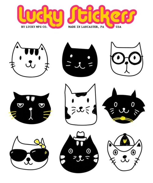 Наклейки милые котики