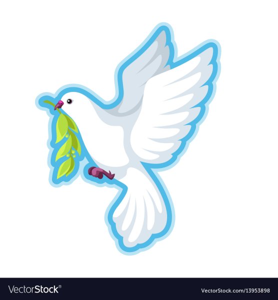 Белый голубь с оливковой ветвью