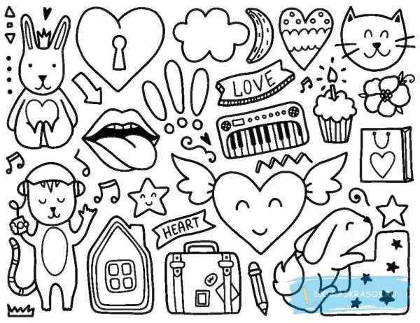 Маленькие раскраски для наклеек