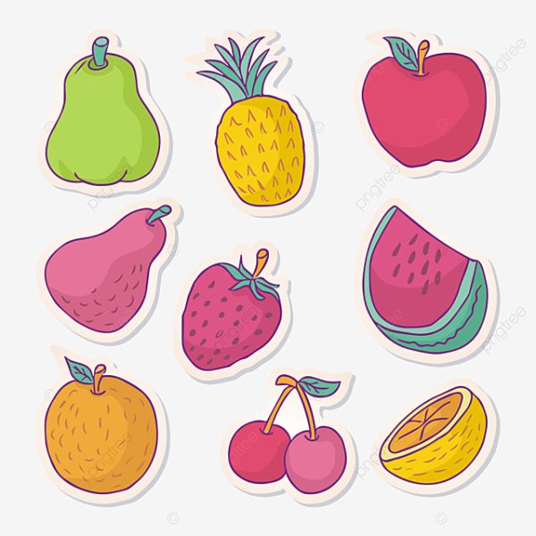 Стикеры фрукты