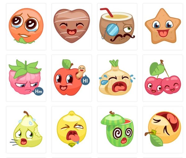 Наклейки "фрукты"