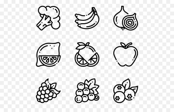 Фрукты иконки векторные