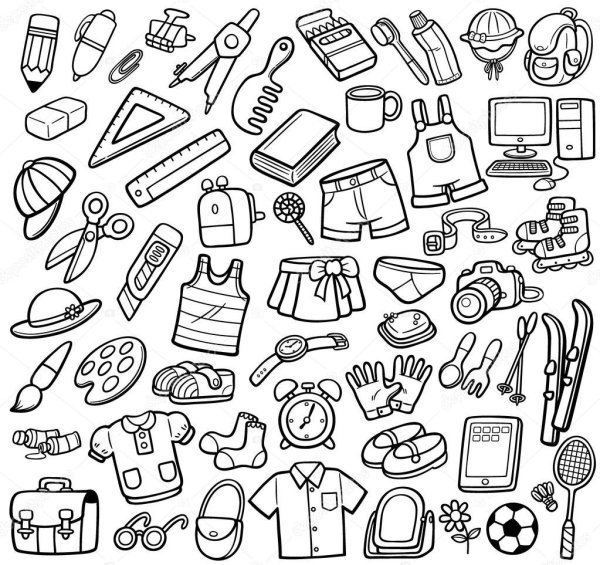 Стикеры чёрно белые для личного дневника