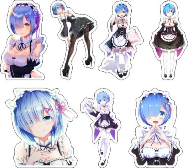 Re Zero Рэм наклейки