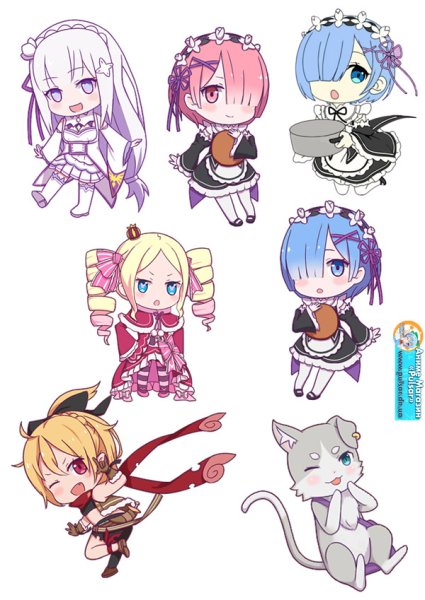 Наклейки Ре Зеро