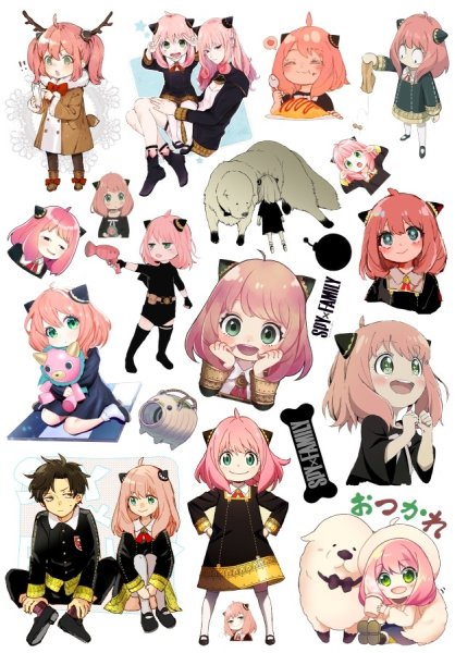 Стикеры с семьёй шпиона анимее