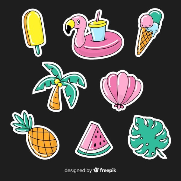 Наклейки на тему лето