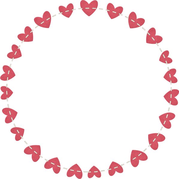 Круглая рамка из сердечек