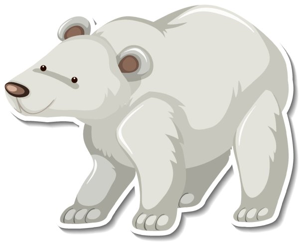 Белый медведь в мультяшном стиле