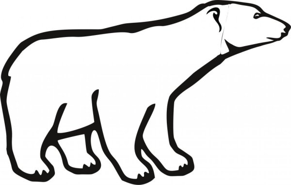 Силуэт белого медведя для аппликации