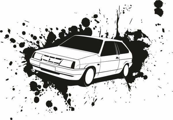 ВАЗ 2109 черно белая