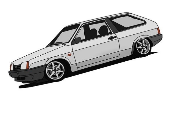 Рисунок ВАЗ 2109 карандашом сбоку