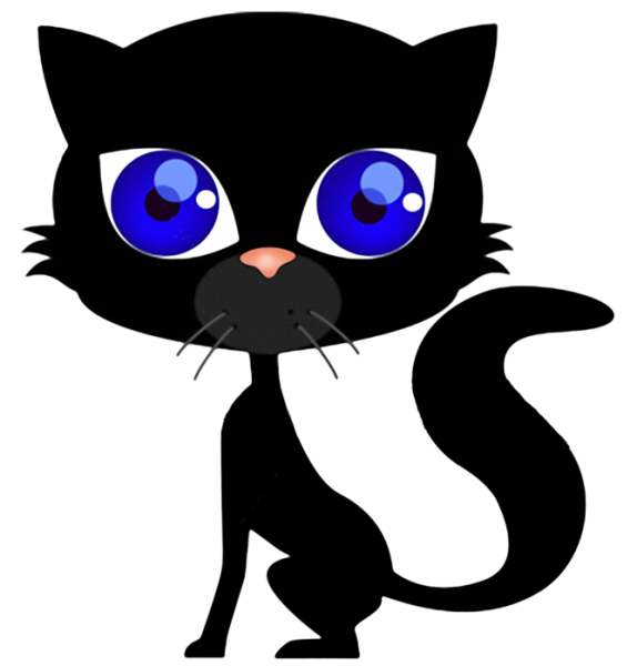 Черный кот мультяшный