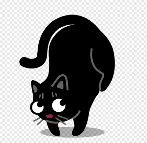 Стикер черная кошка