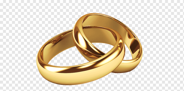 Свадебные кольца на прозрачном фоне