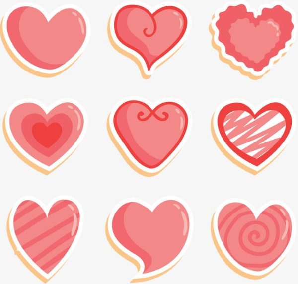 Стикеры сердечки для печати