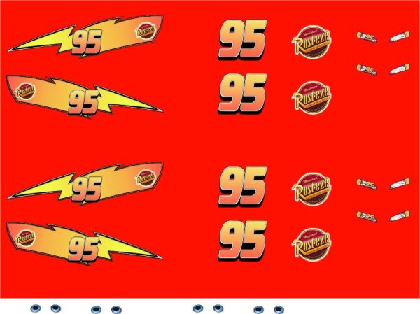 Наклейки 95 молния Маккуин