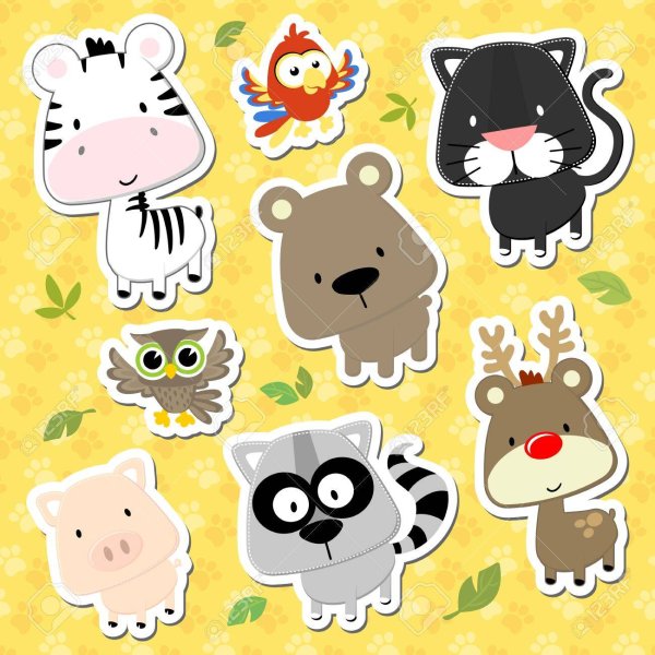 Стикеры в виде зверюшек