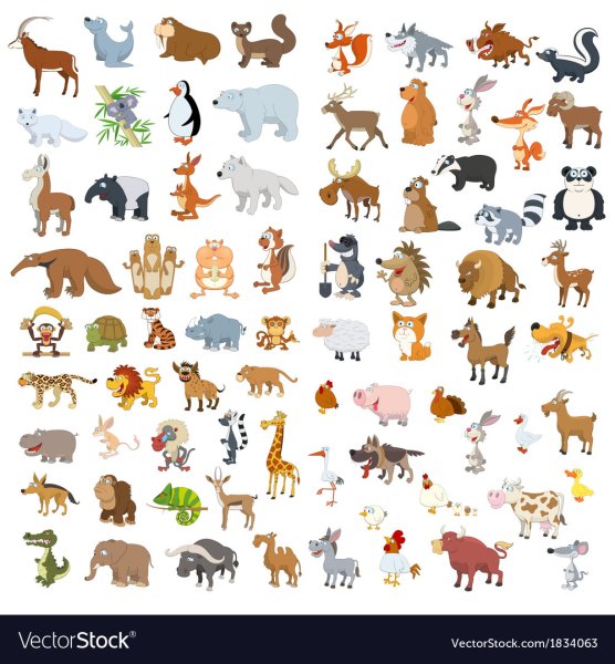 Маленькие наклейки животные