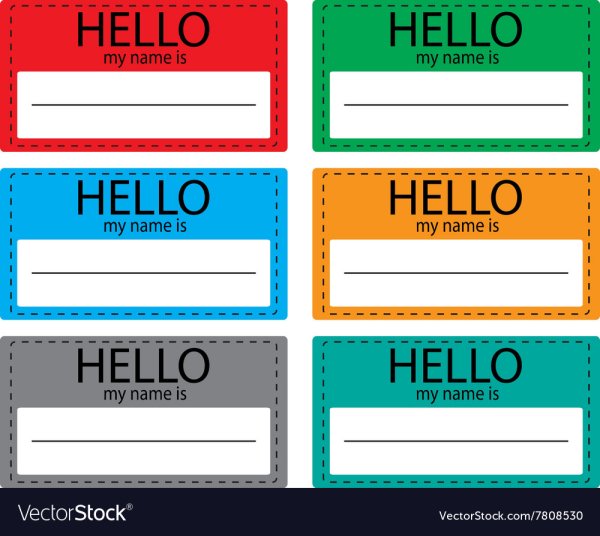 Карточки hello my name is