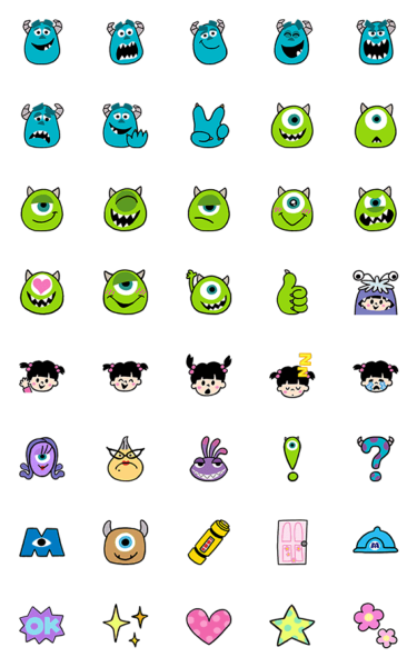 Стикеры наклейки Корпорация монстров